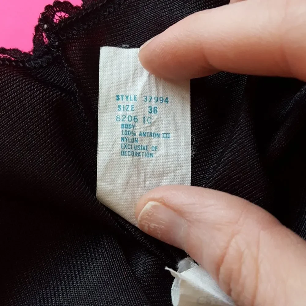 Vintage 80s Sears Black Slip Camisole - Picture 8 of 8